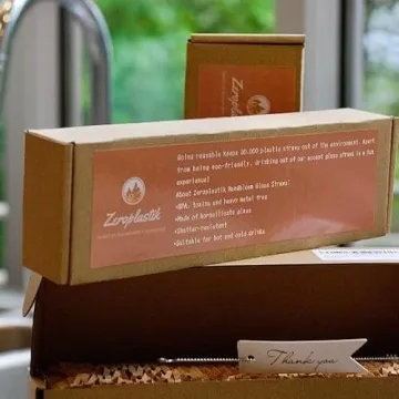 Handmade Glass Straws with Floral Tips Eco-Friendly