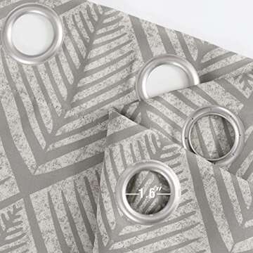 jinchan 80% Blackout Curtains for Living Room, Geometric Patterns Drapes for Bedroom, Window Treatments for Room Darkening, Grommet Top Thermal Insulated Curtains 84 inch Length 2 Panels Set, Grey