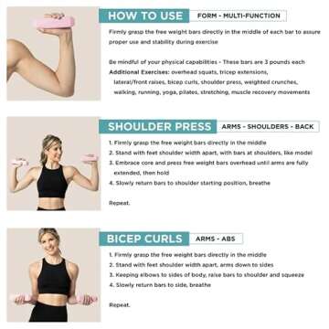 Home Gym Pink 3 lb Dumbbell Set for Everyone