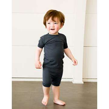 VAENAIT BABY Infant Kids Toddler Short Sleeve Sleepwear Pajamas 2pcs Set Colorful Charcoal XL