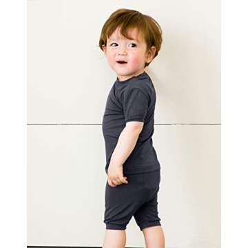 VAENAIT BABY Infant Kids Toddler Short Sleeve Sleepwear Pajamas 2pcs Set Colorful Charcoal XL