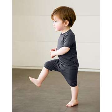 VAENAIT BABY Infant Kids Toddler Short Sleeve Sleepwear Pajamas 2pcs Set Colorful Charcoal XL