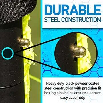 Franklin Sports Premier Steel- Folding Backyard Soccer Goal with All Weather Net - Kids Backyard Soc...