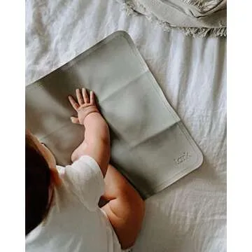 Vegan Leather Baby Changing Mat by Lark Baby Goods - Waterproof Wipeable Portable Diaper Pad - Folda...