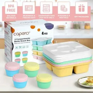 Bento Snack Boxes Set of 4 - Caperci Original Containers