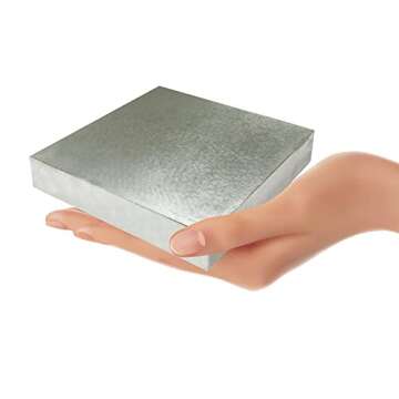 The Beadsmith Steel Bench Block - Flat Anvil Jewelers Tool - Solid Metal Bench Block for Jewelry and Stamping - Protect Your Work Surface - 4 x 4 x 0.5 inches