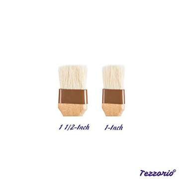 Set of 2 Pastry Brushes, 1-Inch and 1 1/2 -Inch Width Pastry Brushes with Boar Bristles and Lacquered Hardwood Handles, Grill BBQ Sauce Baster Baking Cooking Marinade Brushes