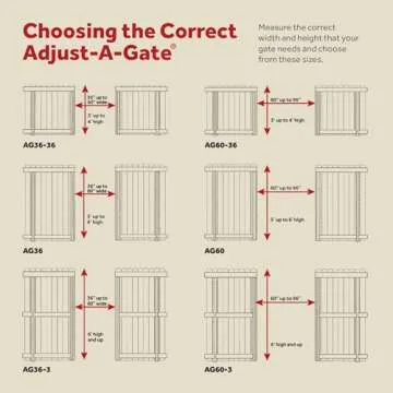 Adjust-A-Gate Full Frame Gate Fence Kit, Hardware for Openings 60"-96", Heights 5'-6'