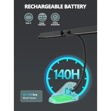 Vekkia Rechargeable Music Stand Light with Adjustable Brightness