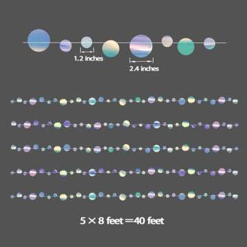 Cheerland Ocean Theme Under The Sea Circle Garlands Holographic Bubble Decoration Iridescent Hanging...