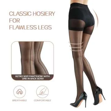 G&Y Backseam Sheer Pantyhose - Stylish & Comfortable