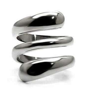 Marimor Jewelry High Polished Stainless Steel Coil Style Women's Fashion Cocktail Ring Size 6