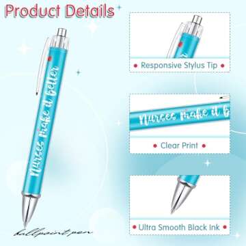 Nurse Ballpoint Pens Lovely Cartoon Cute Retractable Nursing Funny Ink for Medical Assistants Studen...