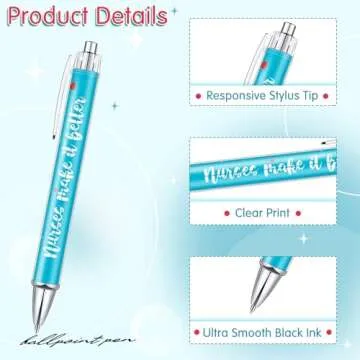 Nurse Ballpoint Pens Lovely Cartoon Cute Retractable Nursing Funny Ink for Medical Assistants Studen...