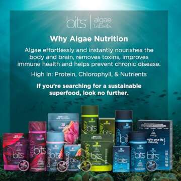 ENERGYbits/RECOVERYbits - Organic Spirulina & Chlorella Tablets - Single Serving Sample Packs - Alga...