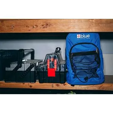 Family 4 Pack - Blue Seventy-Two Standard 72 Hour Emergency Backpack Survival Kit for 1 Person | Survival Kit for Wildfires, Earthquake, Tornado, Hurricane, and Other Emergencies