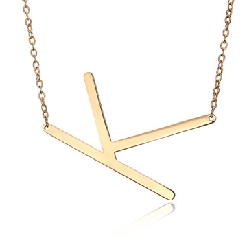 RINHOO Gold Plated Initial Necklace - Elegant Personalized Gift for Women