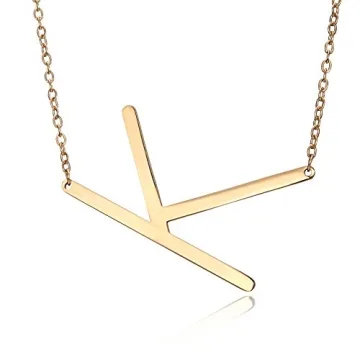 RINHOO Gold Plated Initial Necklace - Elegant Personalized Gift for Women