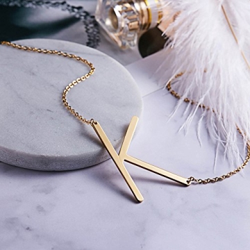 RINHOO Gold Initial Necklace - Personalized Women's Jewelry Gift