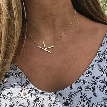 RINHOO Gold Initial Necklace - Personalized Women's Jewelry Gift