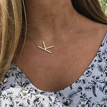 RINHOO Gold Initial Necklace - Personalized Women's Jewelry Gift