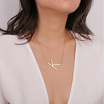 RINHOO Gold Initial Necklace - Personalized Women's Jewelry Gift