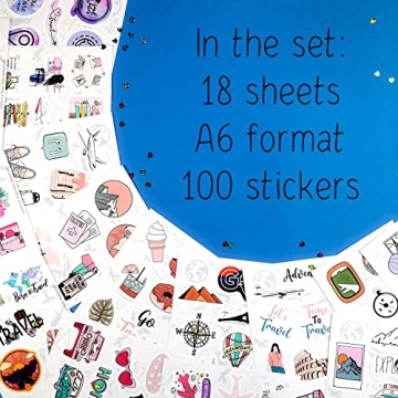BulbaCraft 100Pcs Cute Travel Stickers for Women, Unique Decals & Gifts
