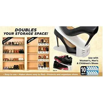 Shoe Slotz Space-Saving Storage Units in Ivory | As Seen on TV | No Assembly Required | Limited Edit...