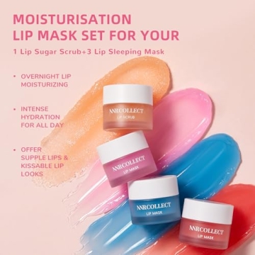ANRCOLLECT Lip Mask Set 3 Overnight Masks + Lip Scrub