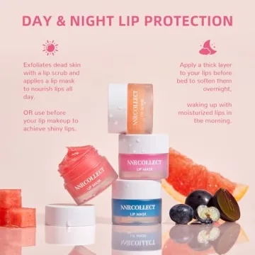 ANRCOLLECT Lip Mask Set 3 Overnight Masks + Lip Scrub