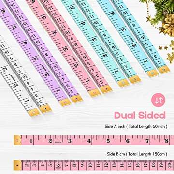Tape Measure, iBayam Soft Ruler Measuring for Body Weight Loss Fabric Sewing Tailor Cloth Vinyl Meas...
