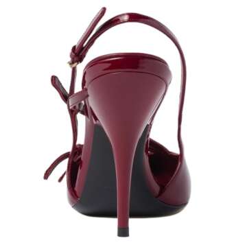 CORNMOOD Slingabck Heels for Women Stiletto High Heel Pointed Toe Pumps with Buckle Strap Pump Shoes Sexy Striptease Womens Sling Back Heeled Sandals