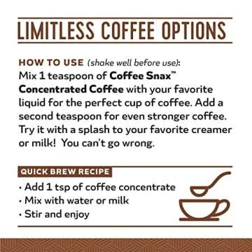 Coffee Snax Cold Brew Coffee Concentrate, Unsweetened Black Coffee Concentrate with No Added Sugar (Bulk 96 Servings Bottle)