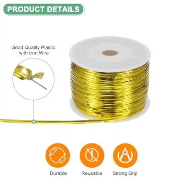 M METERXITY Metallic Twist Ties 100 Yards for Gift Wrapping