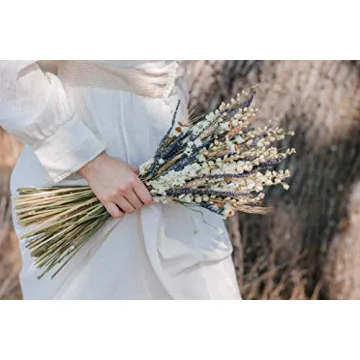 White Larkspur, French English Lavender and Wheat, Dried Wedding Bouquet, Brides, Bridesmaids, Boutonnieres, Corsages