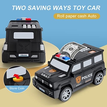 GuDoQi Mini ATM Police Car Bank - Fun Saving for Kids