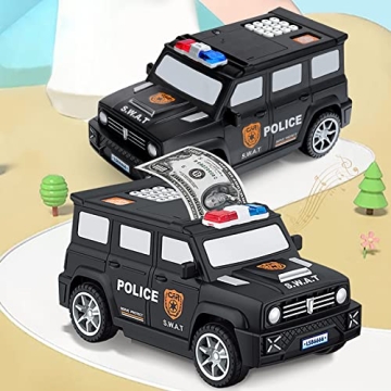 GuDoQi Mini ATM Police Car Bank - Fun Saving for Kids