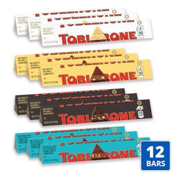 Toblerone Chocolate Variety Pack (Milk Chocolate, Dark Chocolate, White Chocolate, & Milk Chocolate ...