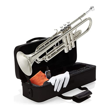 Mendini By Cecilio Bb Trumpet - Perfect for All Beginners & Advanced Students w/Case, Cloth, Oil, Gl...