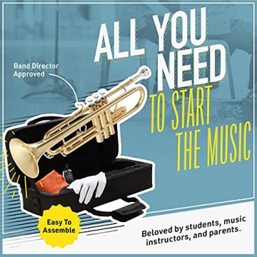 Mendini Bb Trumpet - Complete Starter Kit for Musicians