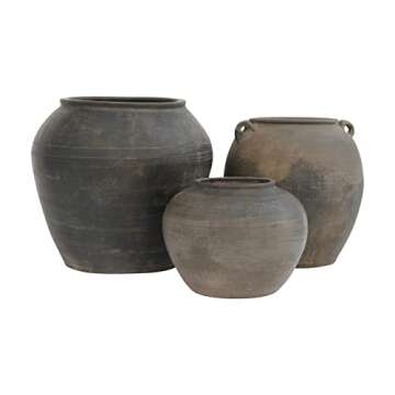 Artissance Vintage Pottery Jar with Two Handles