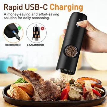 Rechargeable Electric Salt and Pepper Grinder Set