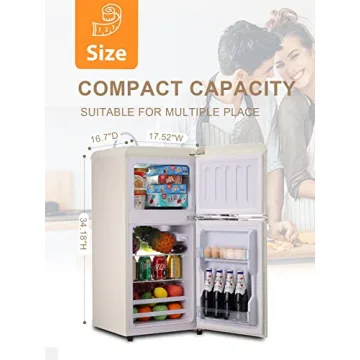 KRIB BLING Retro Refrigerator with Freezer 3.5 Cu.Ft