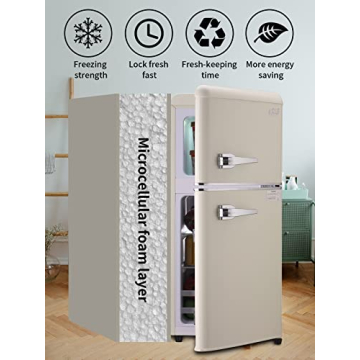 KRIB BLING Retro Refrigerator with Freezer 3.5 Cu.Ft