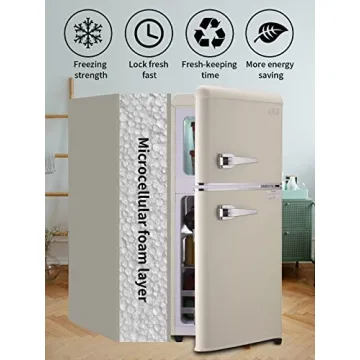 KRIB BLING Retro Refrigerator with Freezer 3.5 Cu.Ft