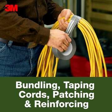 3M Duct Tape - Strong, Versatile & Durable for Repairs 3 Rolls