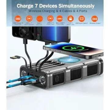 GOODaaa Power Bank: 45800mAh Solar Wireless Charger with Hand Crank