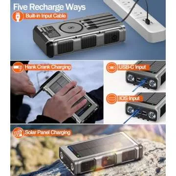 GOODaaa 45800mAh Solar Power Bank with Hand Crank