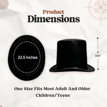 Black Top Hat for Men Women Unisex | Party Costume Accessory