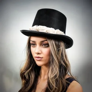 Black Top Hat for Men Women Unisex | Party Costume Accessory